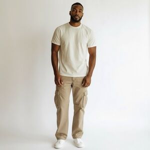 Machine Men’s Khaki Cargo Pants Size 38 Beige Utility Workwear